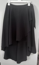 NEW Express Black Hi Lo Faux Wrap Midi Skirt Size 2