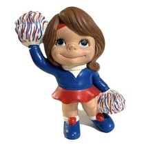 Smiley 1970s Vintage Ceramic Girl Sports Cheerleader Figurine Collector Statue