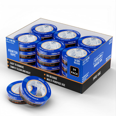 Stix-On Painters Tape 1.5 Inch Wide 24 Roll Painting Tape Blue Masking Tape For