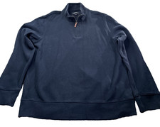 Lands End 1/4 Zip Mens L 42-44 100 Cotton Golf Outdoors Pullover Bedford Rib