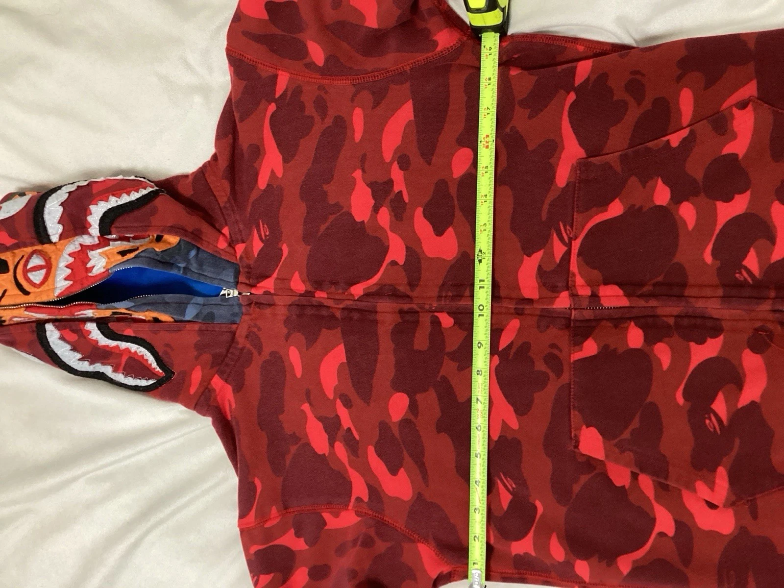 A Bathing Ape Double Hood Red Camo Zip Jacket image 3