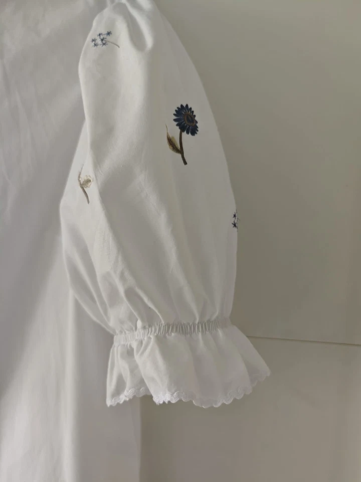 Trachtenbluse Landhaus Stickerei, Gr. 44/46 neuwertig !! - Bild 2 von 4