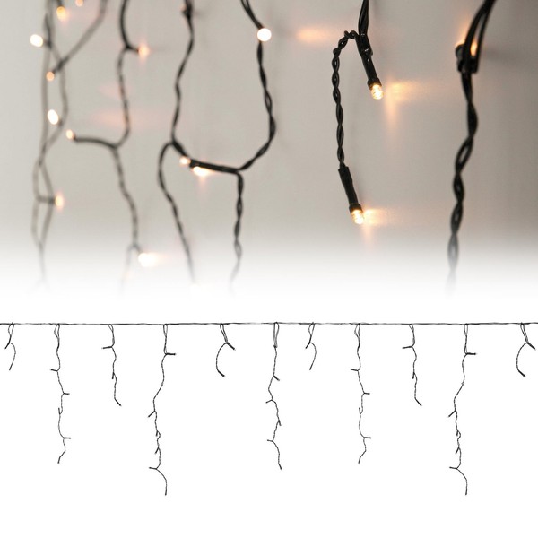 6M Led Lichterkette Lichtvorhang Eisregen Lichtnetz Warmweiß Weihnacht 180 Led´S-image