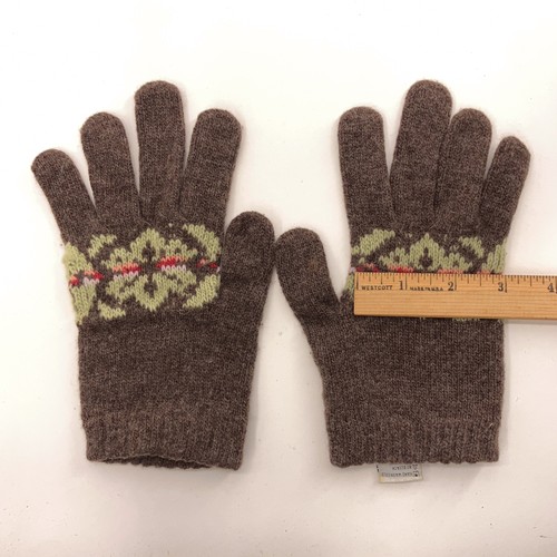 Made Italy Thin Winter Stretch Wool Blend Gloves Green Pattern - Picture 5 of 5