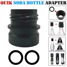 Black Replacement Quick Connect Soda Water Glass Bottle Adapter for Soda maker