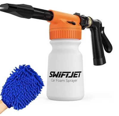SwiftJet Car Wash Foam Gun + Microfiber Wash Mitt - Car Foam Sprayer - Car Wash