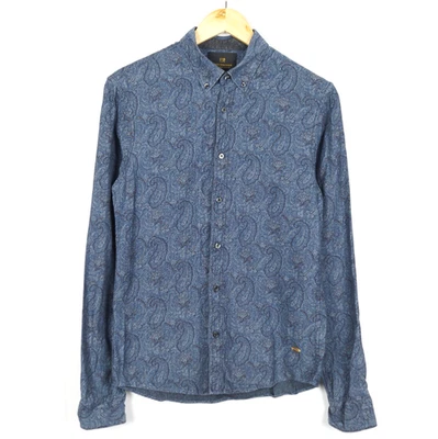Chemise homme SCOTCH & SODA taille S coupe régulière motif cachemire bleu - Photo 1/4