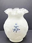 Fenton Elizabeth Collection 6 1/2" Rose Embossed Silver Crested Vase Handpainted