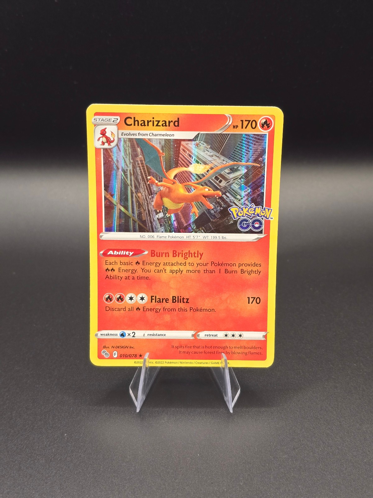 Charizard 010/078 Pokémon GO Holo Lightly Played (LP)