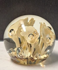 Maude and Bob St. Clair Vintage Art Glass Paperweight 4" Diameter