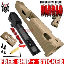 AGGRESSIVE ARMS DIABLO FDE TAN PORTED RMR Slide BARREL for GLOCK 19 GEN 5 COMP'D