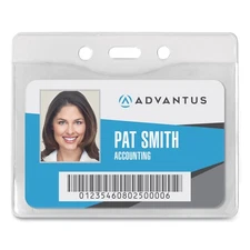 Advantus Horizontal Security ID Badge Holder 3.5 x 4.25 50/Box 75411