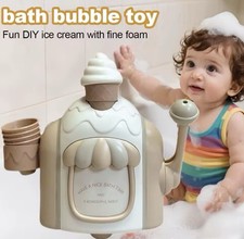 New Bath Time Toys Bubble DIY Ice Cream Maker Foam Machine Kids Babies Toddlers