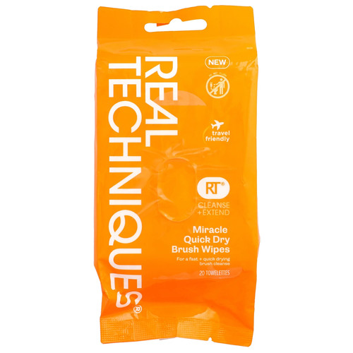 Cleanse + Extend, Miracle Quick Dry Brush Wipes, 20 Wipes