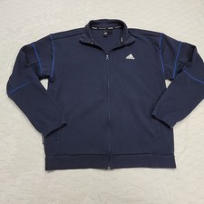 Adidas Primeblue Track Jacket Boys Size Large L 12/14 Navy Blue Full Zip Mesh