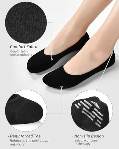 5-Pack No Show Socks for Women Size 6-9 Ankle Invisible Non 5-9 6 Pack Grey - Picture 7 of 7