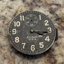 ELGIN Black Pocket WatchDial, Mvmt, Hands. 1925, 16Size, 7J Grade 480 Model 7