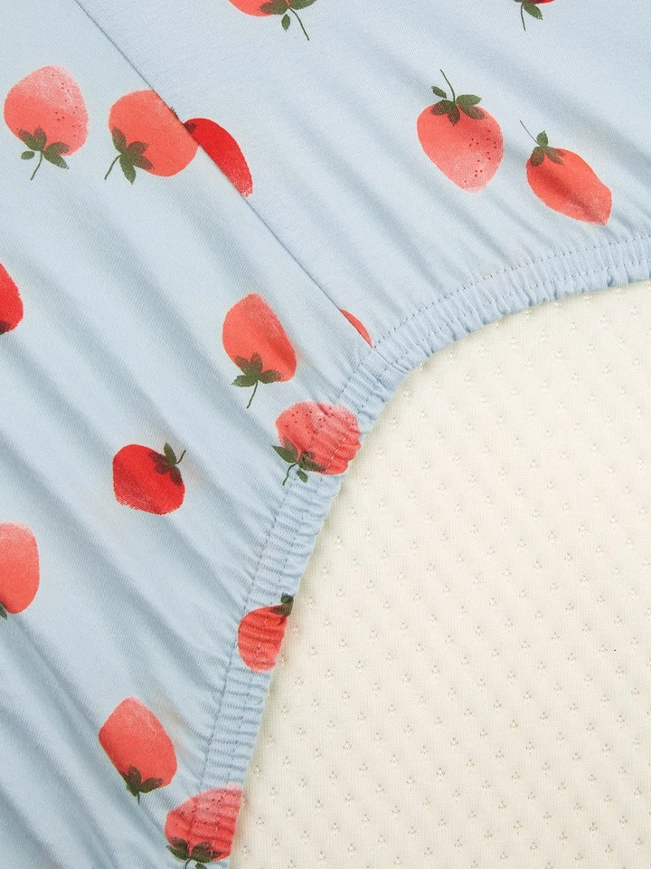 Paquete de 2 sábanas de cuna de algodón para bebé niña pequeña, fresa... Foto 3 de 4