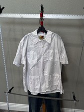 Haband Guayabera White 4 Pocket SHORT SLEEVE BUTTON UP SHIRT XL
