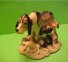 Happy Hour by Lowell Davis feeding her pups farm  figurine etc