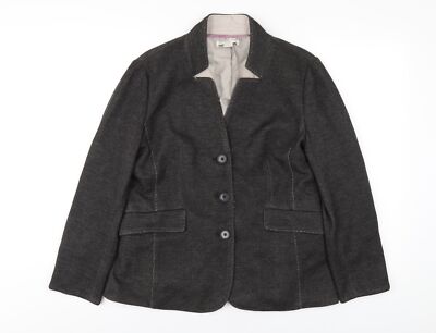 Coldwater Creek graue Damenjacke Größe 10 geknöpft