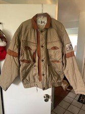 Vintage 80s Guess Outerwear leather Trim jacket by Georges Marciano Med. Western