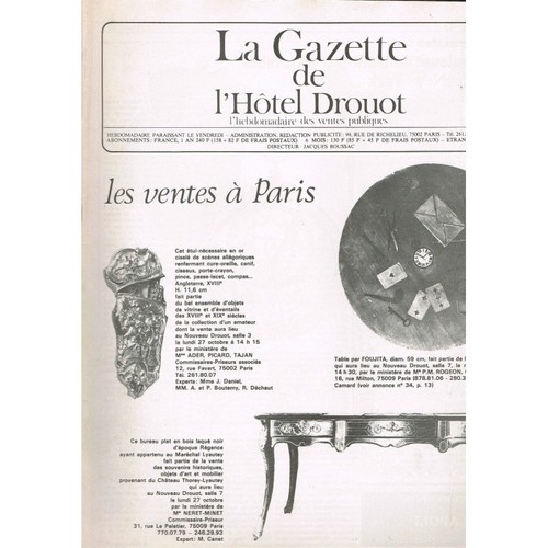 La GAZETTE de l'Hôtel DROUOT 1980 N°36 ARCHÉOLOGIE Méditerranée ICONES XVIIIè S