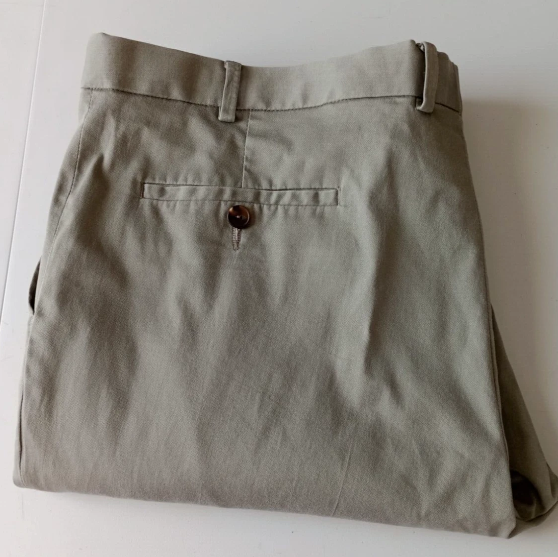 Marks & Spencer Men's Chino Trousers W42 L33 Sage Green Tailored fit Stretch