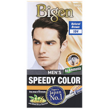 Bigen Men  s Speedy Hair Color Natural Brown 104  Gray Coverage  Ammonia-Free