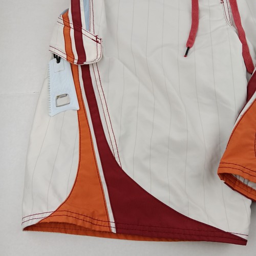 Fox Boardies Deluxe Board Shorts w/ Pocket Men Size 36 White Orange Wax Comb - Picture 3 of 17