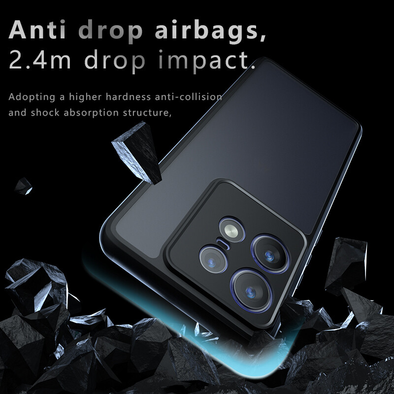 For Motorola Edge 50 Pro, Luxury Shockproof Matte Soft Bumper Acrylic Cover Case