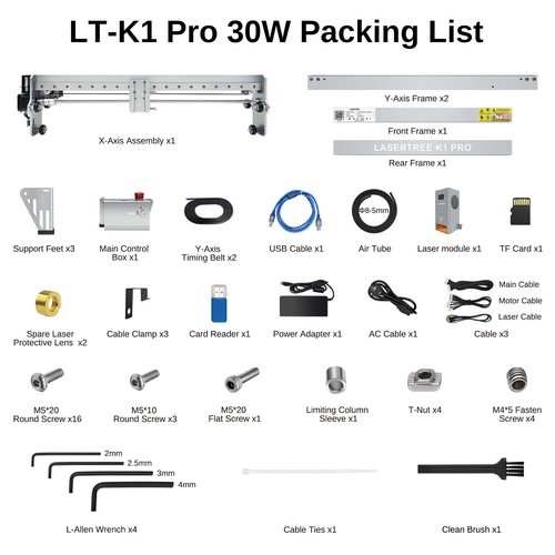 Grawer laserowy K1 PRO 30W 40W z modułem cięcia do grawerowania głowicą laserową - Zdjęcie 15 z 16