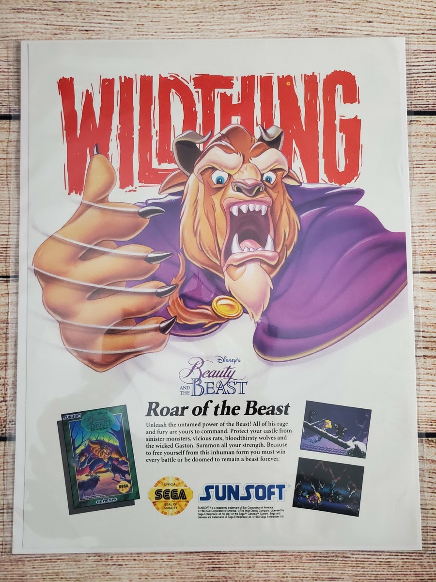 邦楽 beauty:beast new savage Disney Beauty and the Beast Roar of the Beast Sega Genesis