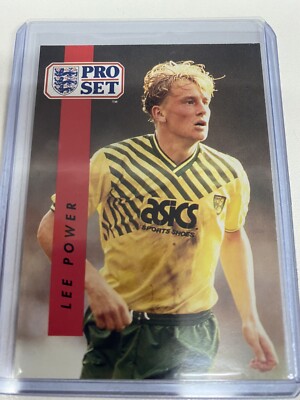 Norwich City Lee Power Vintage Football Karte in doppelter Schutzhülle