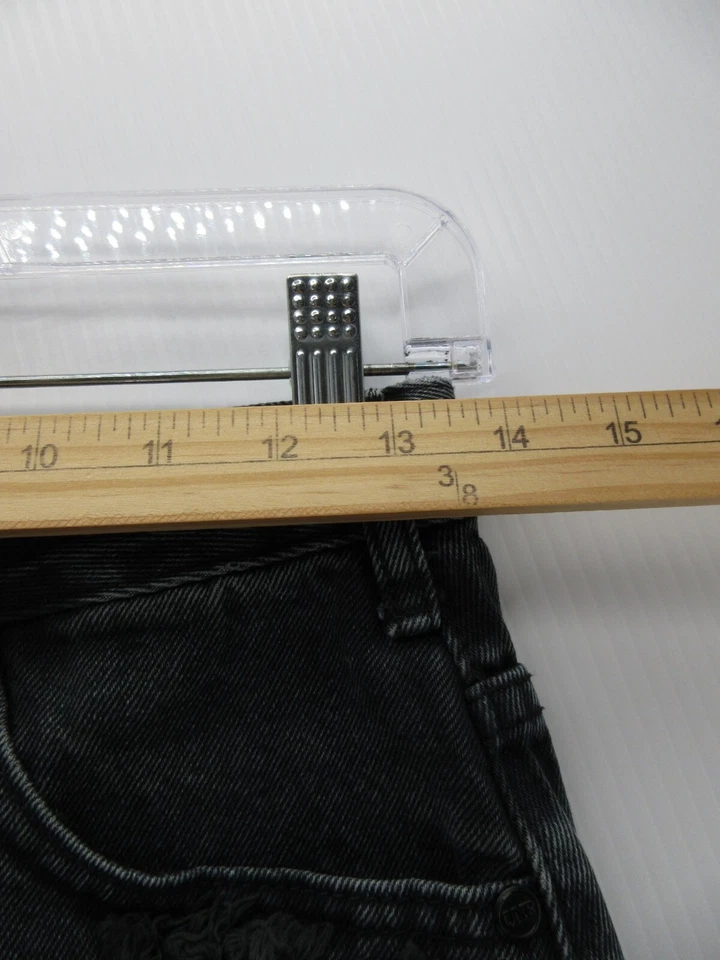 Falda One Teaspoon Mujer 25 0 Negro Lápiz Denim Dobladillo Crudo Botón Mosca Alta Baja Foto 4 de 4