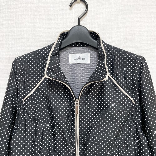 00s Courreges Logo Zip Jacket Windbreaker Vest Polka dots US S/M Y2K 00s Grunge - Picture 5 of 24
