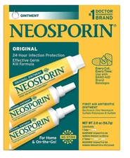 Neosporin Original First Aid Antibiotic Ointment, 1 oz + 0.5 oz, 2-Pack EXP 2027