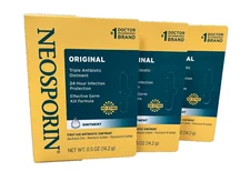 Lot of 3 x Neosporin Antibiotic Original Ointment 0.50 oz No Sting