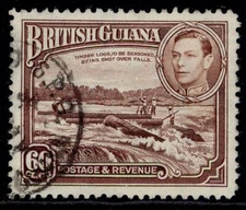 BRITISH GUIANA GVI SG315, 60c red-brown, FINE USED.