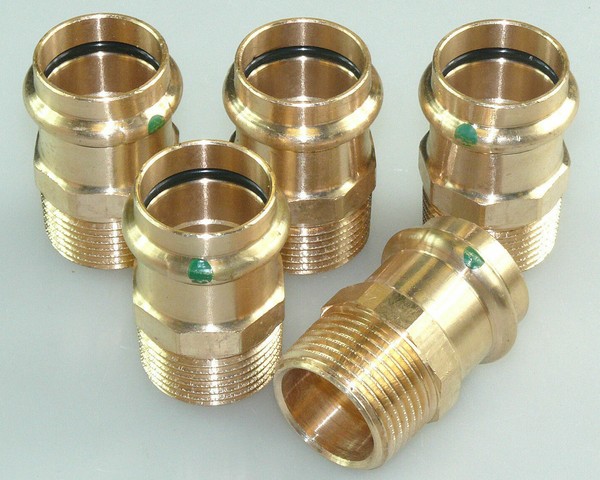 "5 X Viega Sanpress ÜBergangsstÜCk 28 Mm X 1\" Ag Pressfittinge Profipress 106508"-image