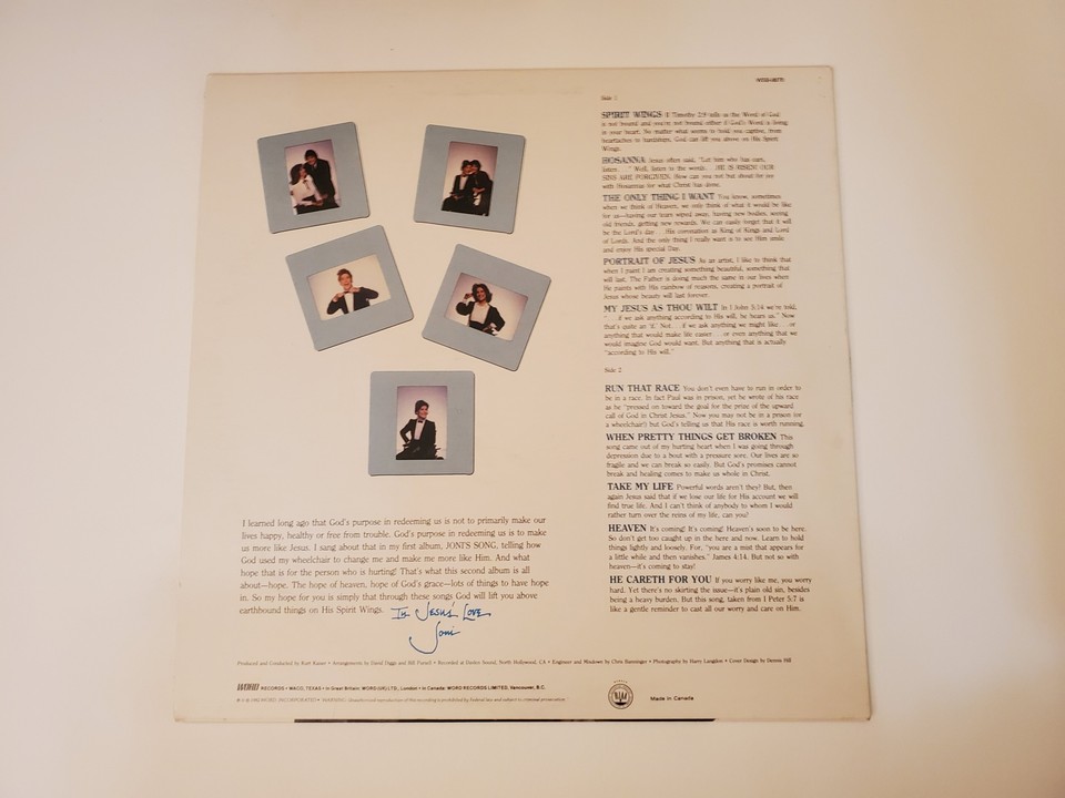 Joni Eareckson Tada Spirit Wings (Vinyl Record Lp) eBay