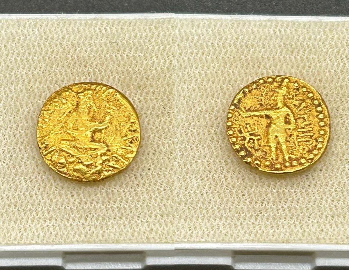 1.63g) Kushan Empire Era SoLiD 18K GOLD COIN Wonderful Rare!#S492