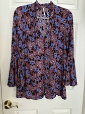 Free People Magic Mystery Floral Tunic Bell Sleeves Top Mini Dress Xs