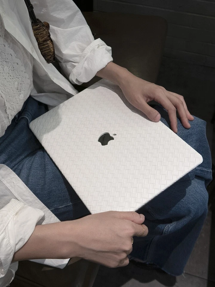 Funda Carcasa Cuero PU Trenzada para Apple MacBook Air MacBook Pro 13 14 16 Foto 3 de 4