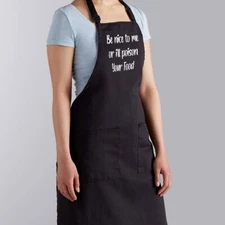 Funny Cooking Baking Kitchen Apron Adjustable Be Nice to Me or I'll Poison Your