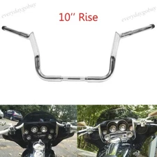 Chrome 10" Rise 1/4" Monkey Bar Handlebar For Harley Street Electra Glide