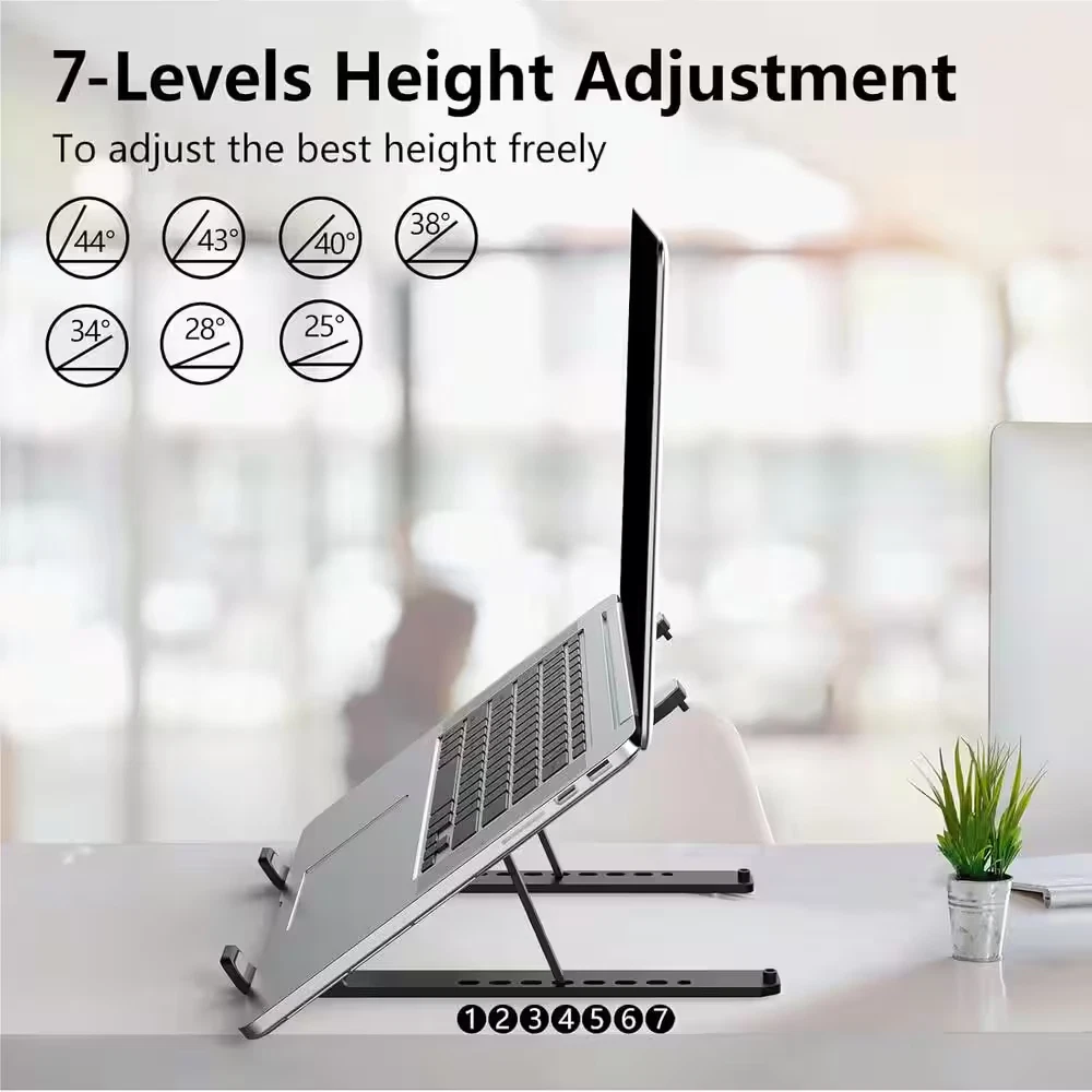 Laptop Stand for Desk, Adjustable Laptop Riser Foldable Portable Tablet Holder,