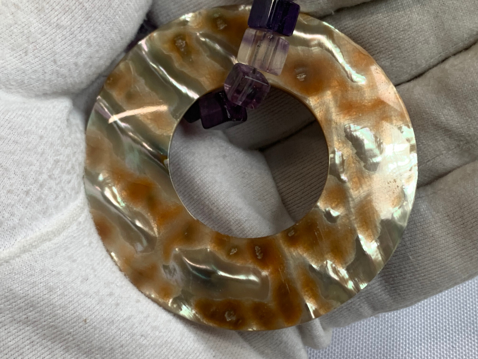 Sterling Silver Abalone Shell Amethyst Beaded Nec… - image 19