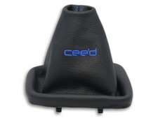 SCHALTMANSCHETTE KIA CEE'D II 2012-2018 SCHALTSACK LEDER STICKEREI DUNKELBLAU