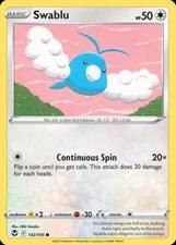 Pokemon Swablu (142/215) Silver Tempest LP REVERSE HOLO